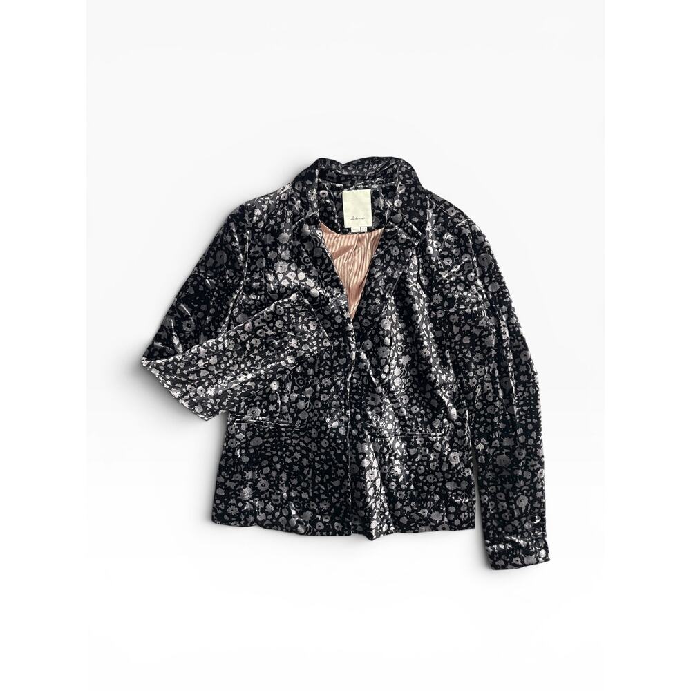 Anthropologie Elevenses alumni Crushed Velvet Blazer - Picture 3 of 7